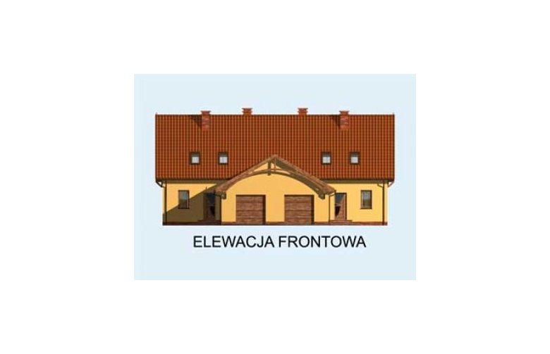 Projekt domu szeregowego TOSKANIA (zabudowa szeregowa) - elewacja 1