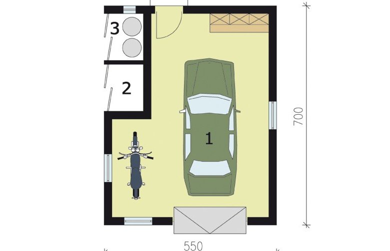 Projekt garażu G170 - przyziemie