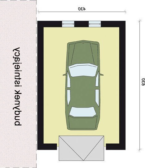 PRZYZIEMIE GP1 garaż dostawiany - wersja lustrzana