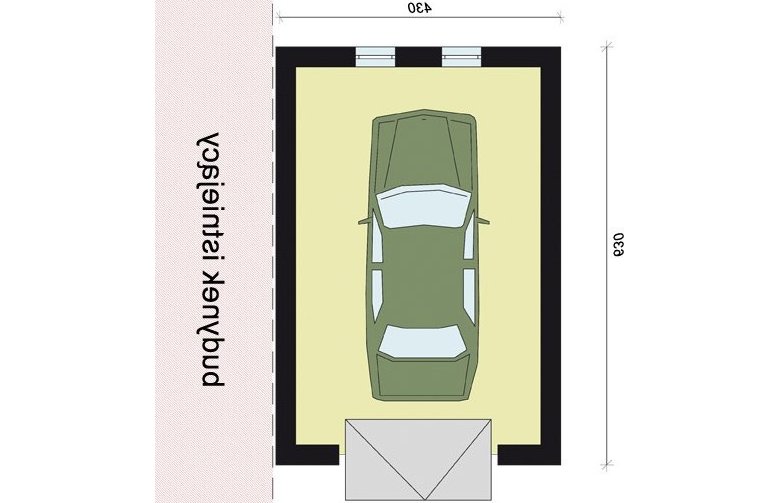 Projekt garażu GP1 garaż dostawiany - przyziemie