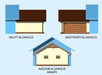 Elewacja projektu GP5 garaż dostawiany - 1 - wersja lustrzana