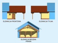 Elewacja projektu GP6 projekt budynku gospodarczego dostawianego - 1