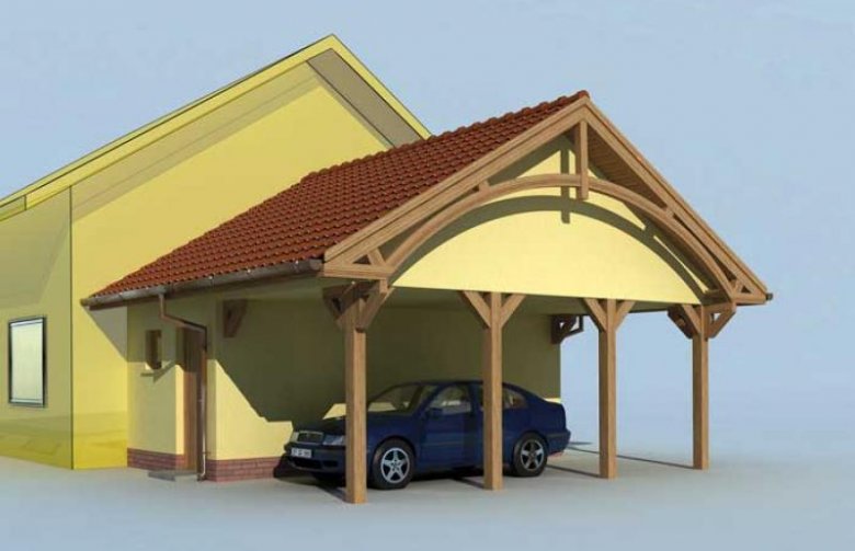 Projekt garażu GP6 projekt budynku gospodarczego dostawianego