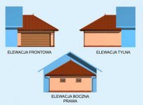 Elewacja projektu GP8 garaż dostawiany dwustanowiskowy - 1