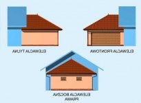 Elewacja projektu GP8 garaż dostawiany dwustanowiskowy - 1 - wersja lustrzana