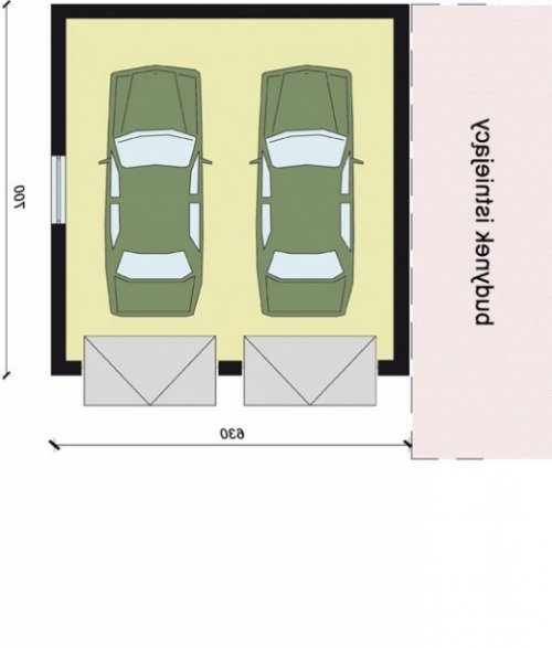 PRZYZIEMIE GP8 garaż dostawiany dwustanowiskowy - wersja lustrzana