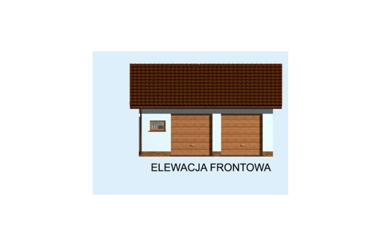 Projekt garażu G174 garaż dwustanowiskowy - elewacja 1