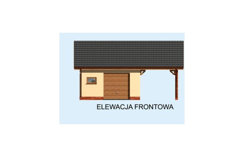 Projekt garażu G176 - elewacja 1