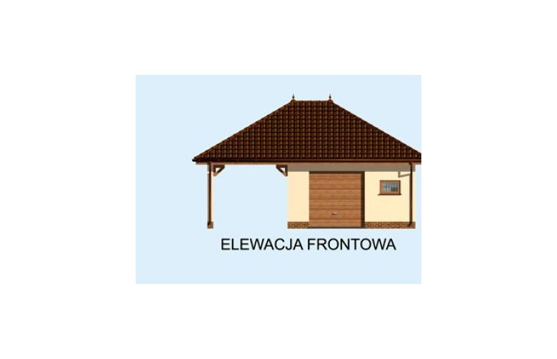 Projekt garażu G177 - elewacja 1