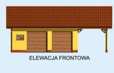 Elewacja projektu G178 garaż dwustanowiskowy z wiatą garażową - 1