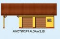 Projekt garażu G178 garaż dwustanowiskowy z wiatą garażową - elewacja 1