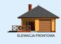 Elewacja projektu G183 garaż jednostanowiskowy z wędzarnikiem - 1