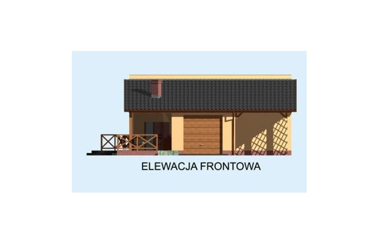 Projekt garażu G193 garaż dwustanowiskowy - elewacja 1