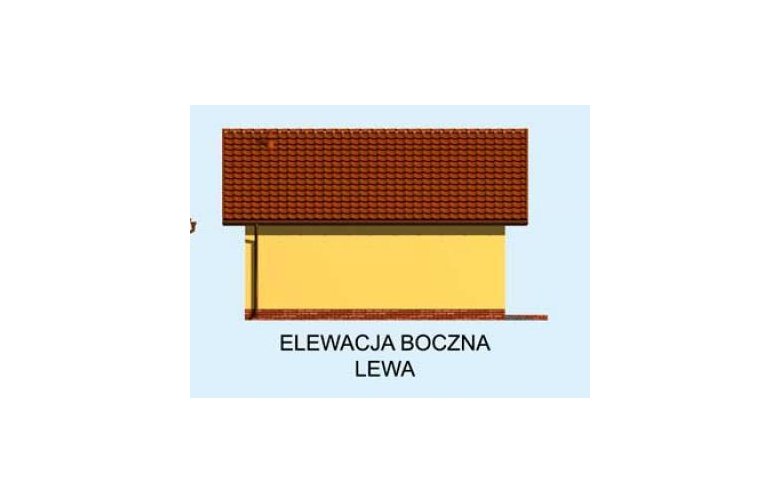 Projekt garażu G196 garaż dwustanowiskowy - elewacja 2