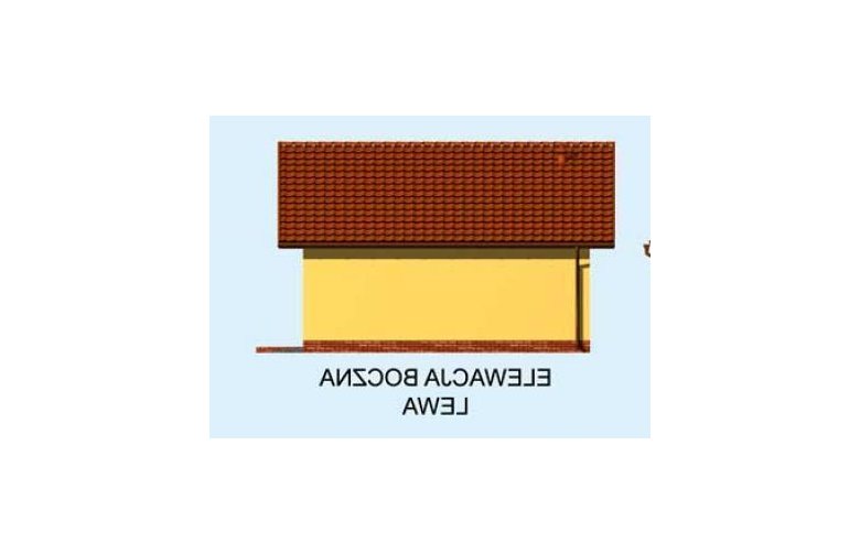 Projekt garażu G196 garaż dwustanowiskowy - elewacja 2