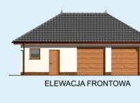 Elewacja projektu G195 garaż dwustanowiskowy z pomieszczeniami gospodarczymi - 1