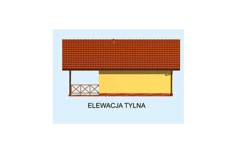 Projekt garażu G194 garaż jednostanowiskowy z werandą i piwnicą - elewacja 2