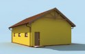 Projekt budynku gospodarczego G197 garaż dwustanowiskowy z pomieszczeniami gospodarczymi - wizualizacja 1