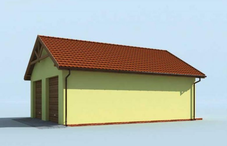 Projekt garażu G200 garaż dwustanowiskowy z pomieszczeniem gospodarczym