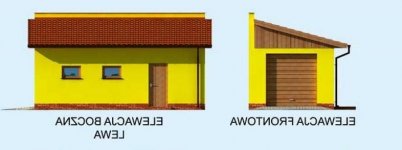 Elewacja projektu G205 garaż jednostanowiskowy - 1 - wersja lustrzana