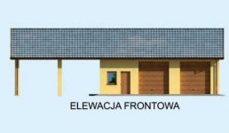 Elewacja projektu G209 garaż dwustanowiskowy z wiatą garażową - 1