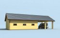 Projekt garażu G209 garaż dwustanowiskowy z wiatą garażową - wizualizacja 3