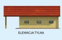 Projekt garażu G210 garaż dwustanowiskowy z pomieszczeniami gospodarczymi i wiatą - elewacja 2