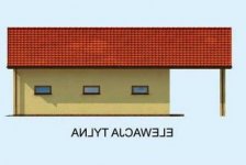 Elewacja projektu G210 garaż dwustanowiskowy z pomieszczeniami gospodarczymi i wiatą - 2 - wersja lustrzana