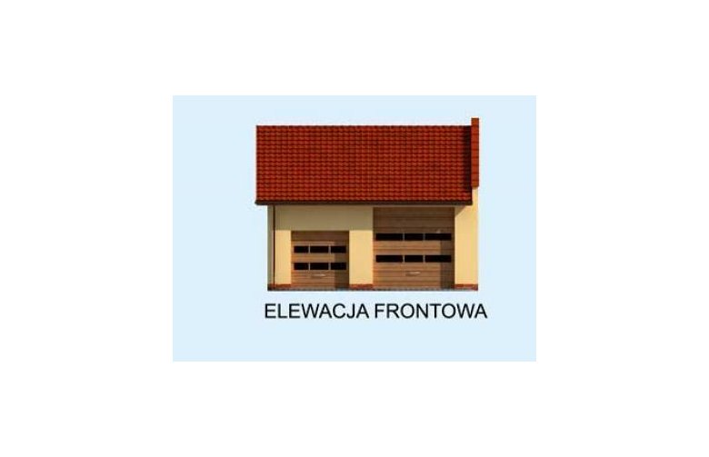 Projekt garażu G214 garaż dwustanowiskowy - elewacja 1