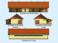 Elewacja projektu S38 Stajnia dla koni - 5 boksów - 1