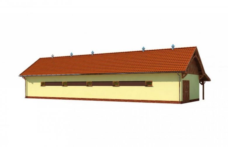 Projekt budynku gospodarczego S38 Stajnia dla koni - 5 boksów