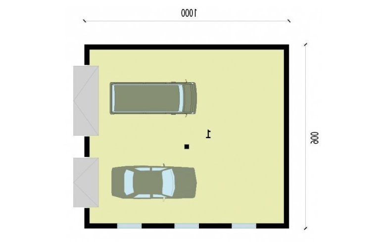 Projekt garażu G220 garaż dwustanowiskowy - rzut przyziemia