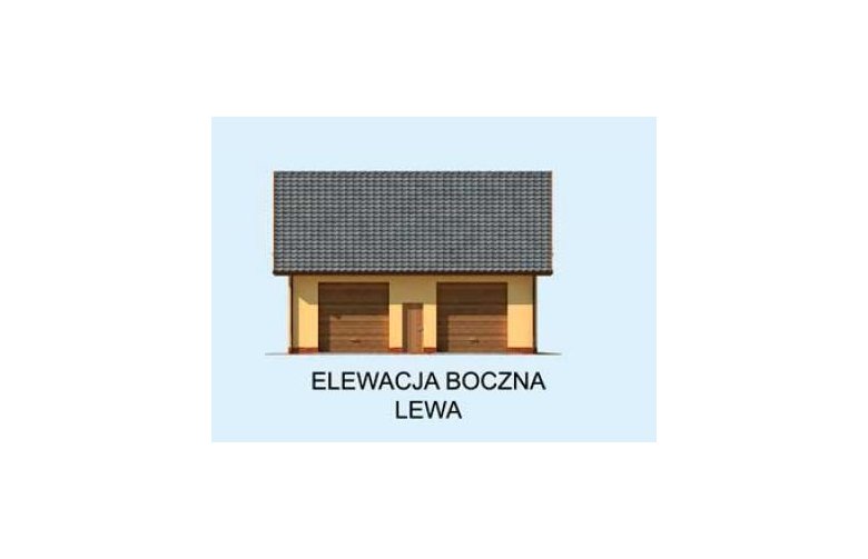 Projekt garażu G234 garaż trzystanowiskowy - elewacja 2