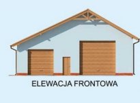 Elewacja projektu G235 garaż dwustanowiskowy z pomieszczeniem gospodarczym - 1