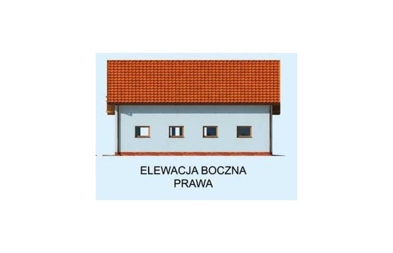 Projekt garażu G235 garaż dwustanowiskowy z pomieszczeniem gospodarczym - elewacja 4