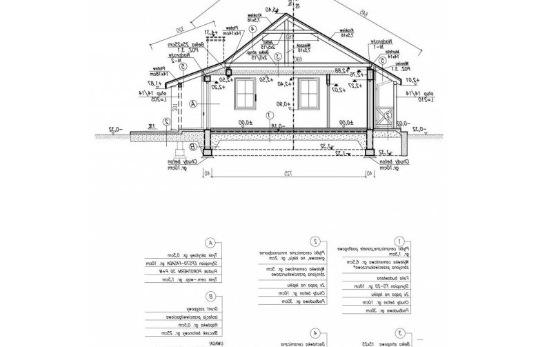 Projekt domu letniskowego BARBADOS dom letniskowy - przekrój 1