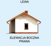 Elewacja projektu G222 garaż jednostanowiskowy z pomieszczeniami gospodarczymi - 4