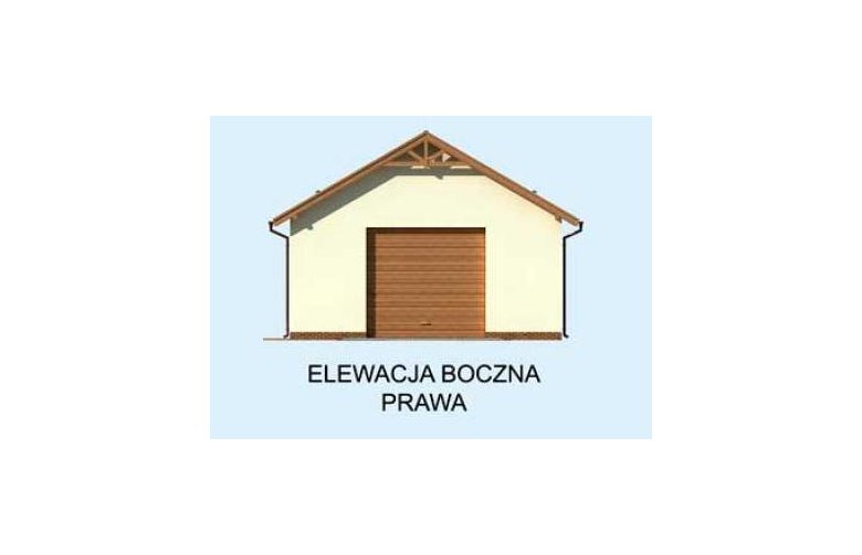 Projekt garażu G228A - elewacja 4