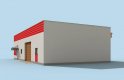 Projekt budynku komercyjnego G238 garażu / magazyn z pomieszczeniami gospodarczymi - wizualizacja 3