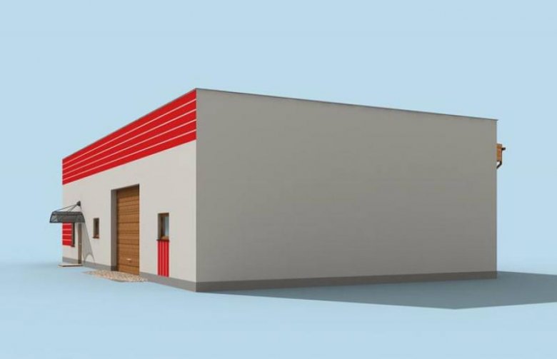 Projekt budynku komercyjnego G238 garażu / magazyn z pomieszczeniami gospodarczymi