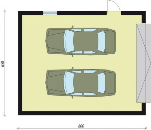 RZUT G2a garaż dwustanowiskowy
