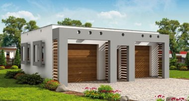 Projekt domu G11a garaż dwustanowiskowy