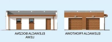 Elewacja projektu G1a2 garaż dwustanowiskowy z pomieszczeniem gospodarczym - 1 - wersja lustrzana