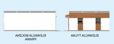 Elewacja projektu G1a2 garaż dwustanowiskowy z pomieszczeniem gospodarczym - 2 - wersja lustrzana