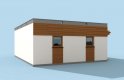 Projekt garażu G1a2 garaż dwustanowiskowy z pomieszczeniem gospodarczym - wizualizacja 2
