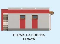 Elewacja projektu G73A garaż jednostanowiskowy z pomieszczeniem gospodarczym - 4