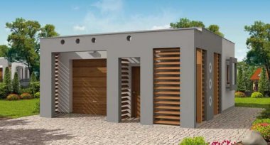 Projekt domu G21A garaż jednostanowiskowy z pomieszczeniami gospodarczymi