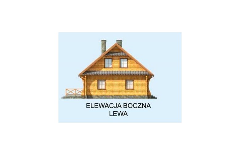 Projekt domu z bala SANTA CRUZ bale - elewacja 2