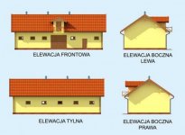 Elewacja projektu S41 Stajnia dla koni - 4 boksy - 1