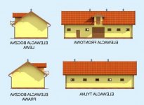 Elewacja projektu S41 Stajnia dla koni - 4 boksy - 1 - wersja lustrzana